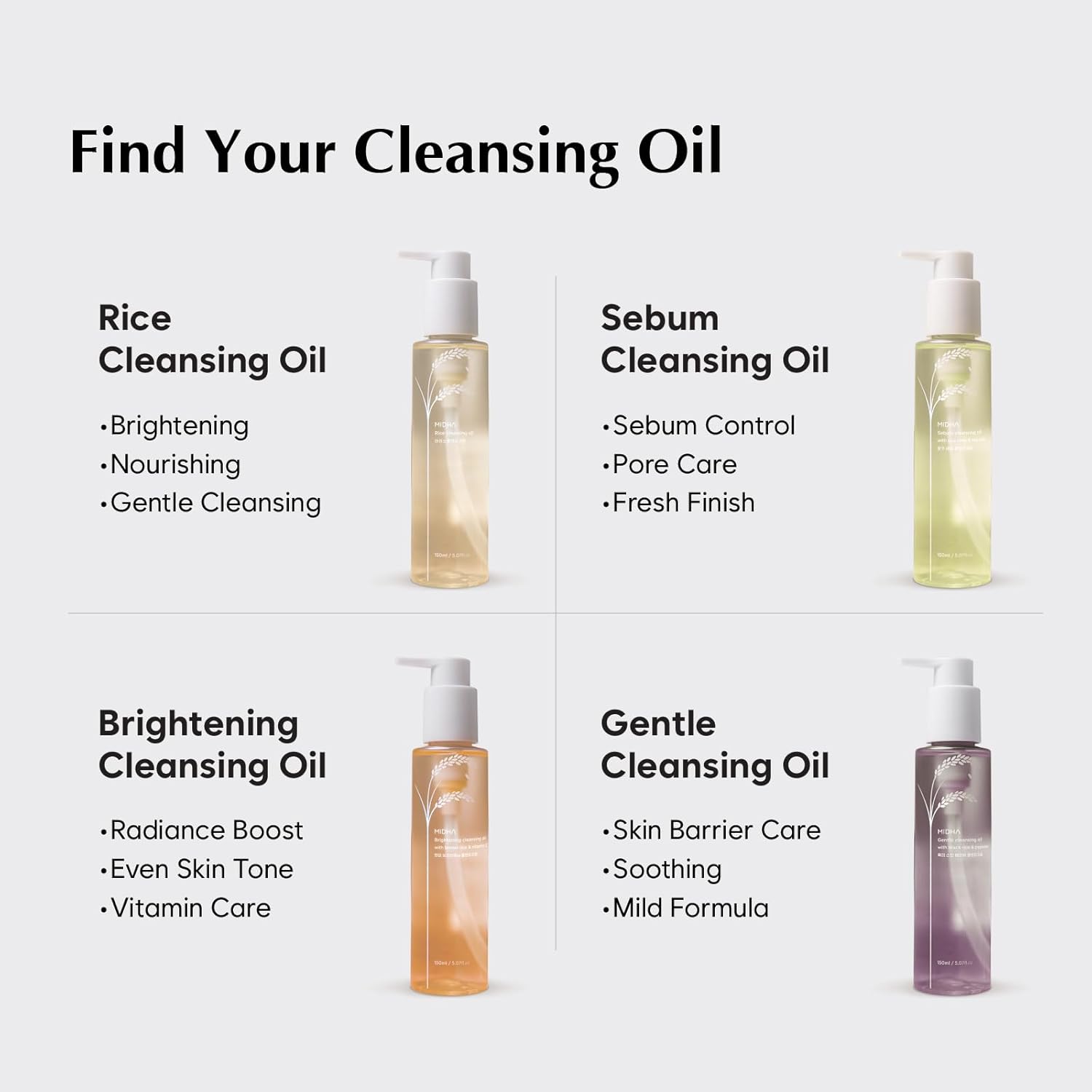 MIDHA Gentle Cleansing Oil with black rice & peptides