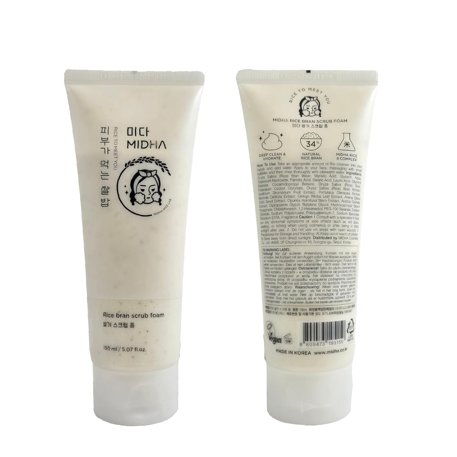 MIDHA RICE BRAN SCRUB FOAM