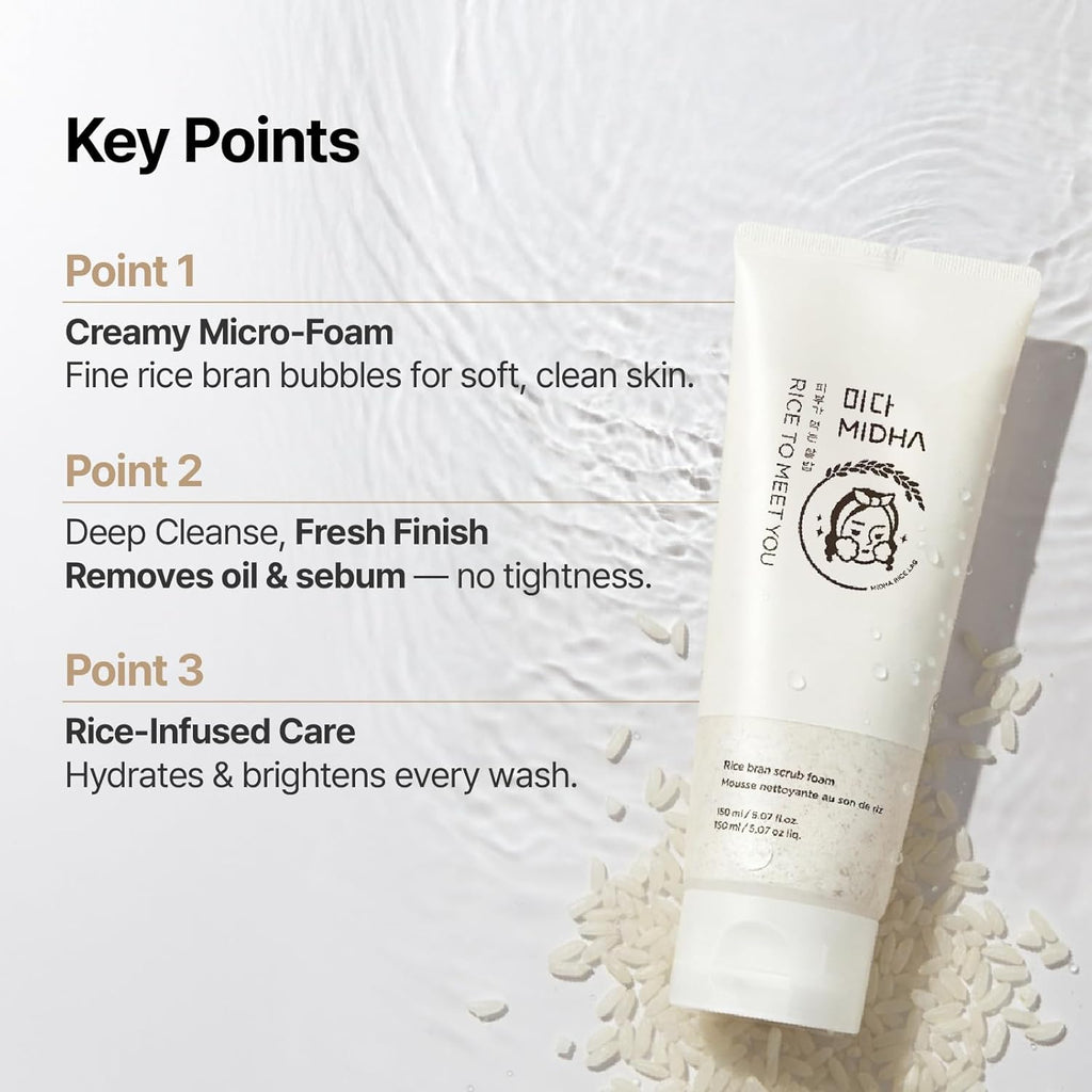 MIDHA RICE BRAN SCRUB FOAM