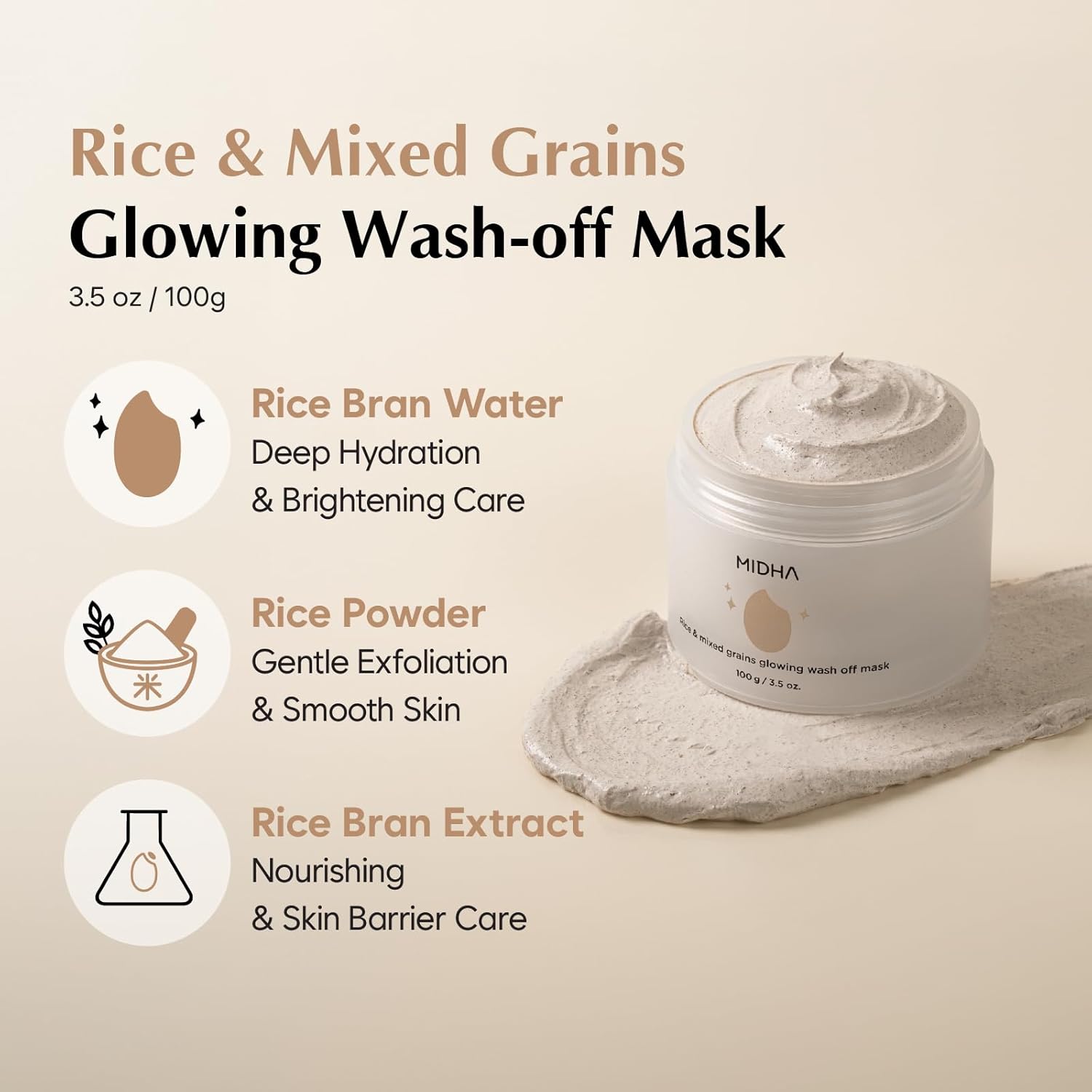 MIDHA RICE & MIXED GRAINS GLOWING WASHOFF MASK